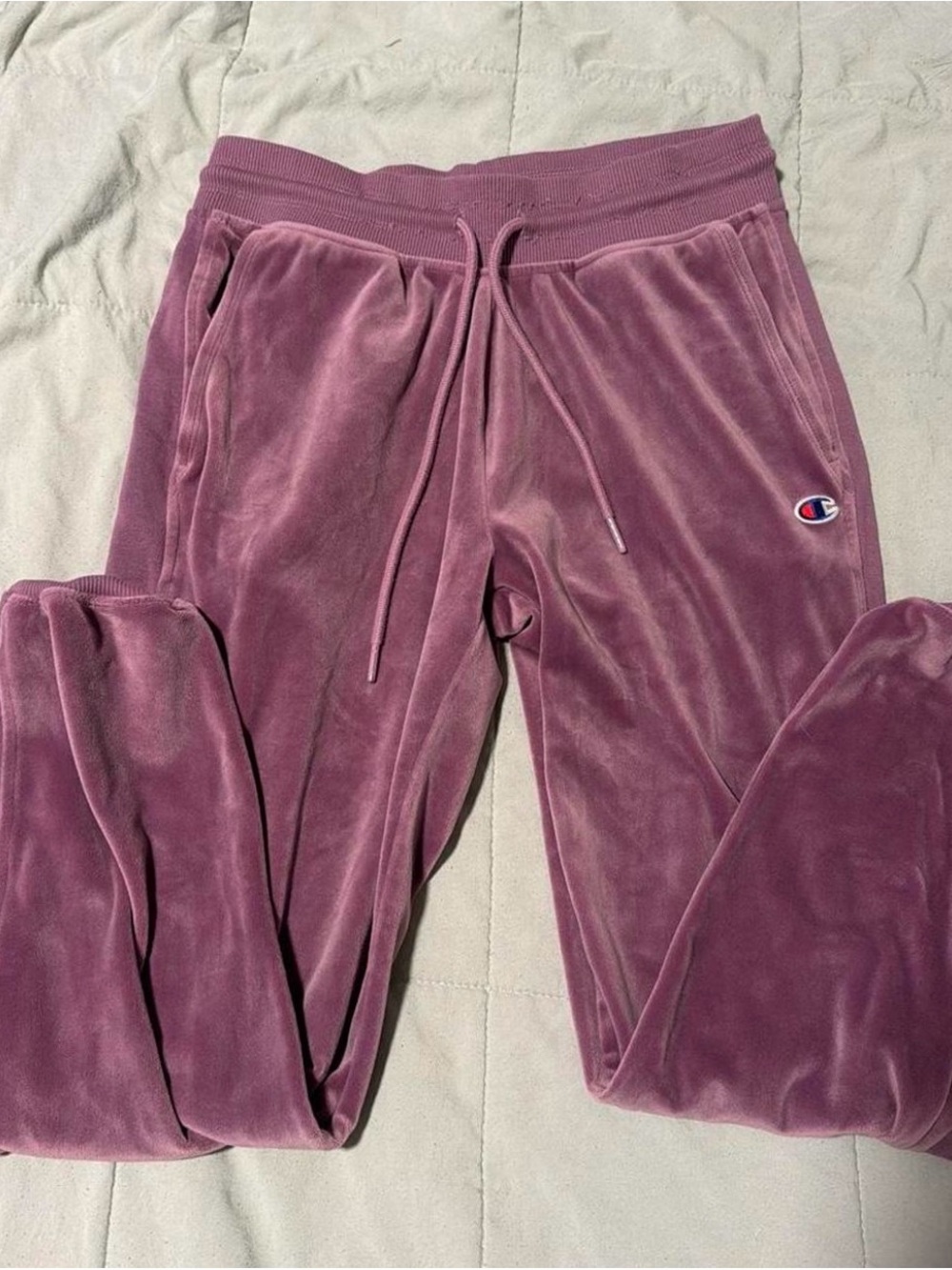 Champion Mauve Velour Track Joggers